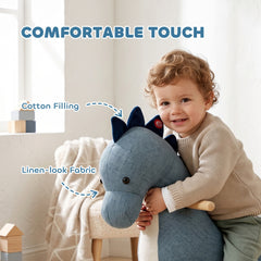 Qaba Baby Rocking Horse, Dinosaur Kids Ride on Horse with Realistic Sound, Interactive Toy for Toddlers 12-36 Months