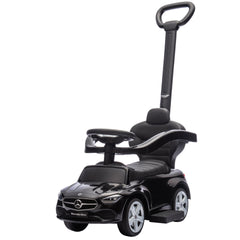 Qaba Mercedes-Benz C-Class Licensed Ride-On Push Car, Baby Stroller Walking Car with Parent Control Handle, Horn, Black