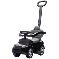 Qaba Land Rover Discovery Licensed Baby Push Car, 2-in-1 Ride on Car with Push Handle and Safety Guardrail, Black