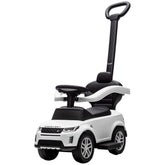 Qaba Land Rover Discovery Licensed Baby Push Car, 2-in-1 Ride on Car with Push Handle and Safety Guardrail, White