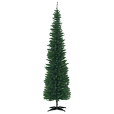 HOMCOM 7ft Unlit Pencil Artificial Christmas Tree with Realistic Branches and 499 Tips, Plastic Base, Green