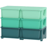 Qaba 3 Tier Kids Storage Organizer with 6 Drawers for Bedroom, Nursery, Kindergarten, Living Room, Boys and Girls, Green