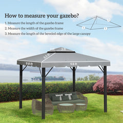 Outsunny Model 84C-051 or 84C-269 10' x 10' Gazebo Replacement Canopy, Light Gray