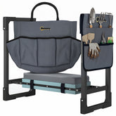 Outsunny Garden Kneeler and Seat, Heavy Duty Foldable Gardening Stool with Thicker Soft Kneeling Pad, Extendable Steel Leg