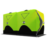 Outsunny 8 Person Ice Fishing Shelter, Pop-Up Ice Shanty Tent, Insulated Portable Tent with 2 Doors & Carrying Bag, Bright Green