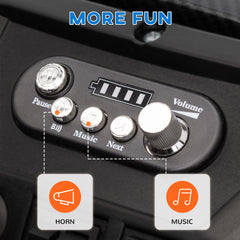 Qaba 2 Seater 24V Kids Electric Car w/ Remote Control, 3 Speed, LED Lights, Music, Horn, Spring Suspension, Slow Start, White