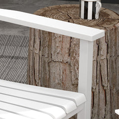 Outsunny Wooden Rocking Chair Set, Curved Armrests, High Back, Slatted Seat Outdoor Rocker Set, White