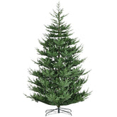 HOMCOM 9 Foot Artificial Christmas Tree, Nordic Pine Hinged Xmas Tree with 1939 Realistic Branches, Wide Steel Base, Auto Open, Green