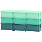 Qaba 3 Tier Kids Storage Organizer with 9 Drawers for Bedroom, Nursery, Kindergarten, Living Room, Boys and Girls, Green
