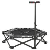Soozier 42" Foldable Mini Trampoline, Rebounder Trampoline with Adjustable Foam Handle for Indoor Outdoor Workout for Adults