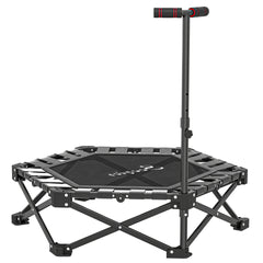 Soozier 42" Foldable Mini Trampoline, Rebounder Trampoline with Adjustable Foam Handle for Indoor Outdoor Workout for Adults