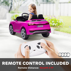 Qaba Audi Q8 e-tron Sportback Licensed 12V Battery Powered Kids Electric Car w/ Spring Suspension, Soft Start, Pink