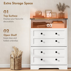 HOMCOM Shoe Cabinet with 2 Flip Drawers, Narrow Shoe Storage Cabinet, White