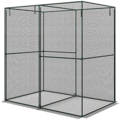 Outsunny 6' x 4' x 6' Crop Cage, Plant Protection Tent with Zippered Doors for Vegetable Garden, Backyard, Black