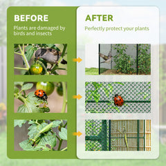 Outsunny 6' x 4' x 6' Crop Cage, Plant Protection Tent with Zippered Doors for Vegetable Garden, Backyard, Green