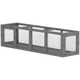 PawHut Outdoor Cat Tunnel, 59" Wooden Play Cat Enclosure, Extendable Pet Run with 3 Doors for Kitty, Puppy, Gray