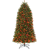 HOMCOM 7.5ft Prelit Christmas Tree with Full-Spectrum LEDs, Smart App Control, Wide Full Hinged Xmas Tree, Easy Assembly
