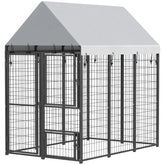 PawHut Large Dog Kennel Outdoor with Roof, 3 Doors, Expandable Heavy Duty Dog Kennel Dog Run for All Breed Sizes, 6' x 4' x 6'
