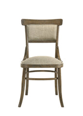 Billie Set of 2 Vintage Walnut 19"W Contemporary Fabric Dining Chair with Cushion