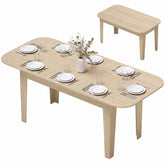 HOMCOM Extendable Oval Dining Table for 4-6, Farmhouse Expandable Kitchen Table, Round Edges, Oak