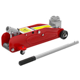 HOMCOM 2 Ton Low Profile Hydraulic Floor Jack, Heavy Duty Steel Racing Car Jack, 4.7"-11.8" Lift Range, Red