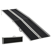 HOMCOM 10' Skidproof Portable Wheelchair Ramp for Home, Steps, Doorways, Carpeted Foldable Handicap Ramp, Threshold Ramp