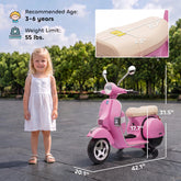 Qaba 12V Kid Motorcycle, Electric Motorbike with Training Wheels, Rear Suspension, Steering Limitation for 3-6 Years, Pink