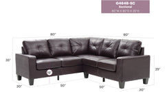 Newbury G464B-SC Sectional , DARK BROWN