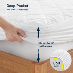 1-Piece King Heated Mattress Pad,White