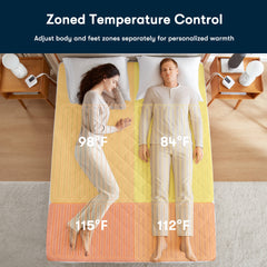 1-Piece King Heated Mattress Pad,White