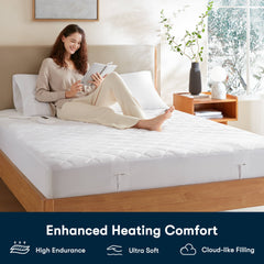 1-Piece King Heated Mattress Pad,White