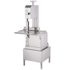 Commercial Electric Meat Bandsaw, 2200W Stainless Steel Vertical Bone Sawing Machine, Workbeach 24.4" x 20.5", 0.16-8.7 Inch Cutting Thickness, Frozen Meat Cutter with 6 Blades for Rib Pork Beef