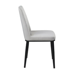 Beige Velvet Side Chair Set of 2pcs Black Metal Legs Upholstery Contemporary Dining Furniture