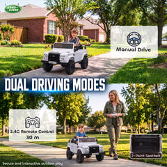 Qaba 12V Electric Car for Kids 3+ Years, Licensed Land Rover Defender Toddler Ride on Car w/ Remote Control, White