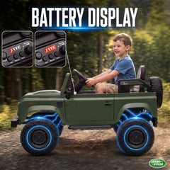 Qaba 12V Electric Car for Kids 3+ Years, Licensed Land Rover Defender Toddler Ride on Car w/ Remote Control, Green