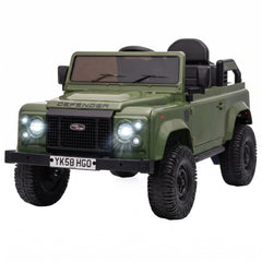 Qaba 12V Electric Car for Kids 3+ Years, Licensed Land Rover Defender Toddler Ride on Car w/ Remote Control, Green
