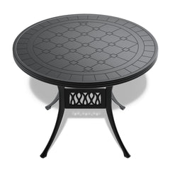 5-Piece All-Weather Cast Aluminum Dining Set, Include 4 Swivel Chairs and 39.37" Round Table With Black Frame (same sku: W1710S00438 )