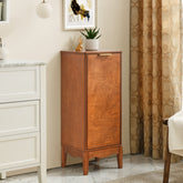 Modern Bathroom Floor Cabinet &Linen cabinet, Narrow Slim Small Storage Cabinet, Antique Brass(14.5"×12.6"×35.7")