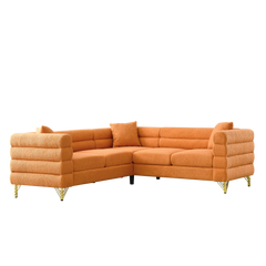 81.5-Inch Oversized Corner Sofa, L-Shaped Sectional Couch, 5-Seater Corner Sofas with 3 Cushions for Living Room, Bedroom, Apartment, Office