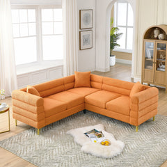 81.5-Inch Oversized Corner Sofa, L-Shaped Sectional Couch, 5-Seater Corner Sofas with 3 Cushions for Living Room, Bedroom, Apartment, Office