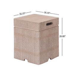 16.15x20 inch MGO Tank Holder/Side Table, Natural Travertine