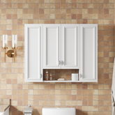 Modern Bathroom Cabinet with 5 Adjustable Shelves, Wall-Mounted Medicine Cabinet for Bathroom, Soft-Closing Hinges, Open Shelving Design