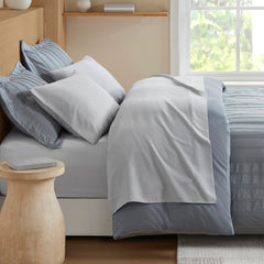 3-Piece Cal King Woven Striped Duvet Set