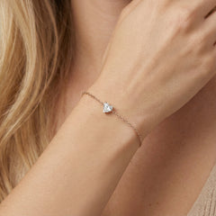 Heart Radiance 18K Yellow Gold Lab-Grown Diamond Bracelet