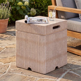 16.15x20 inch MGO Tank Holder/Side Table, Natural Travertine