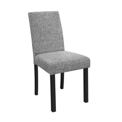 Sarang White and Black Dining Table and (4) Grey Dining Chairs
