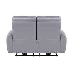 Jeromie Gray Synthetic Leather Power Motion Loveseat w/USB Port
