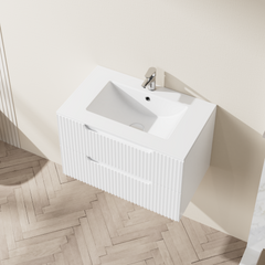 30 inch Undermount Ceramic Sink for Bathroom Vanity, White