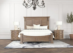 Luxurious Traditional Look 1pc Nightstand Weather Oak Finish Curved Detail Bedroom Furniture Solid wood Bedside Table