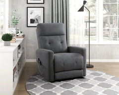 Power Lift Chair with Massage and Heat Comfort Dark Gray Upholstery Living Room Furniture 1pc Power Reclining Motion Chair
